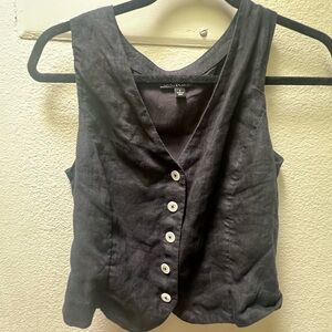 Women’s J.Crew Size 2 Linen Vest Black